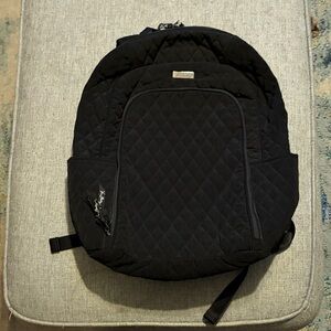 Vera Bradley Black Quilted Daypack Backpack